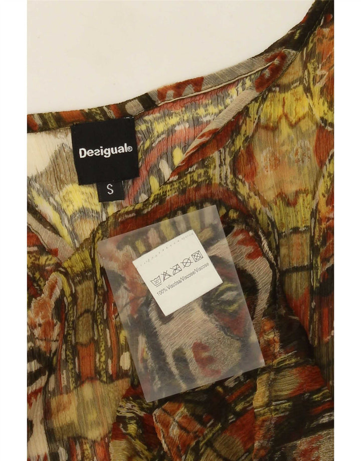 Bluză Desigual pentru femei cu model abstract, 8 UK 8 mic, viscoză, kaki