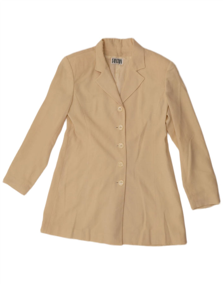 Pardesiu vintage pentru femei IT 40 Small Beige Acetat