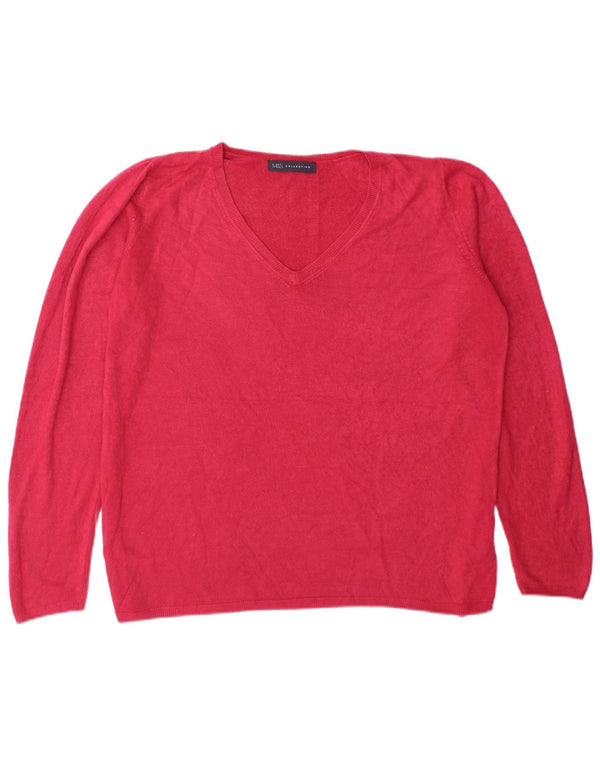 Pulover pentru femei Marks & Spencer cu decolteu în V UK 20 2XL Roșu Acrilic