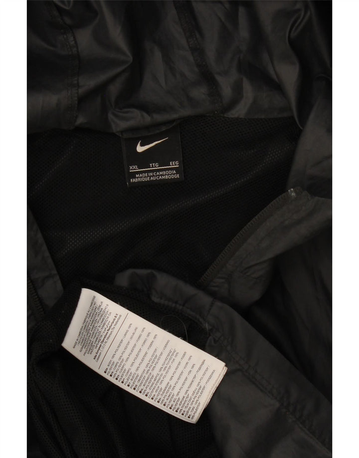 Jachetă de ploaie cu glugă pentru bărbați Nike UK 44 2XL Poliester negru