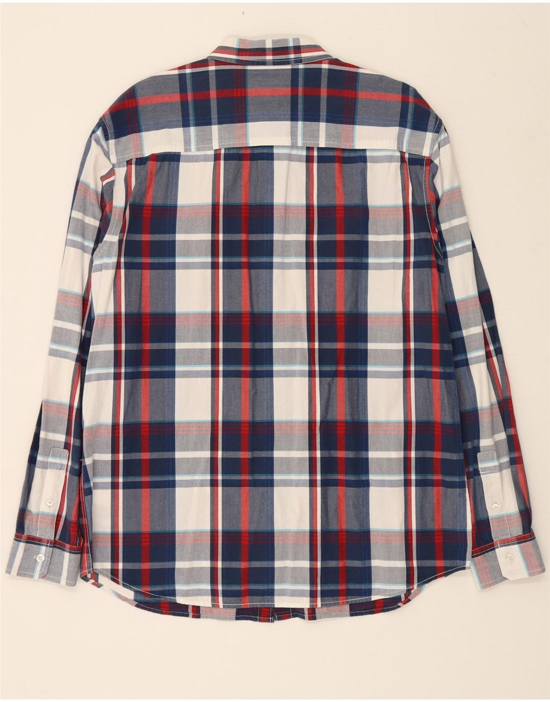 WRANGLER Mens Regular Fit Shirt XL Navy Blue Check Cotton Vintage Wrangler and Second-Hand Wrangler from Messina Hembry 