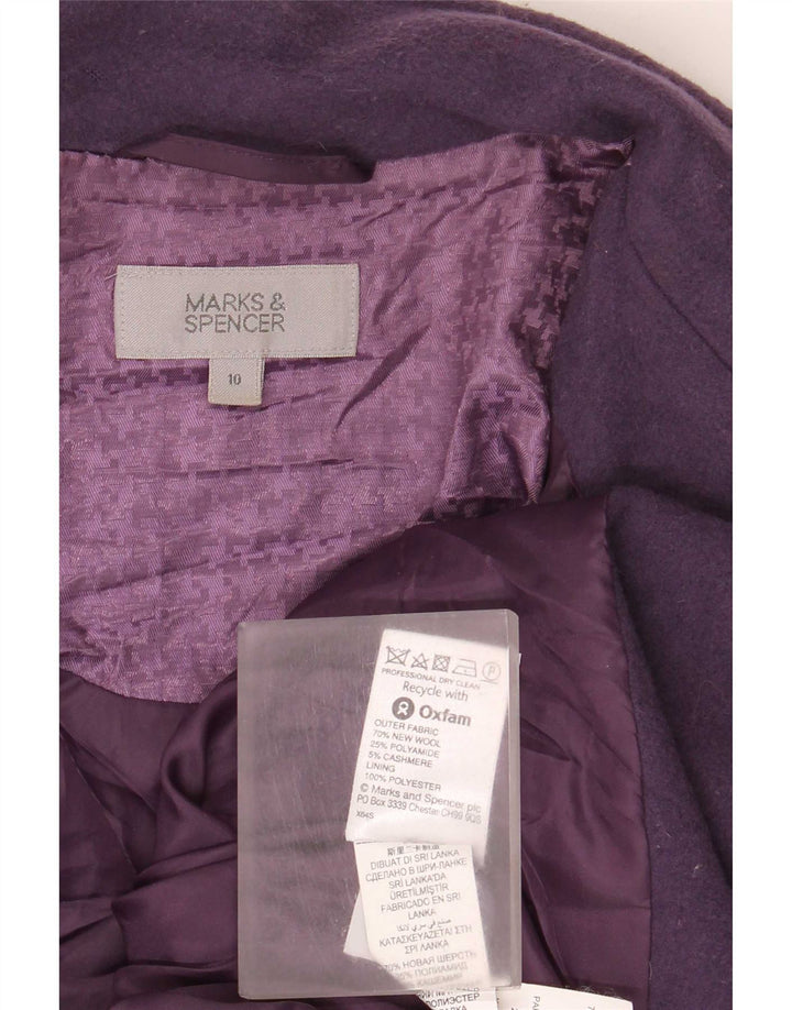 Pardesiu supradimensionat pentru femei Marks & Spencer UK 10 mic violet din lână nouă