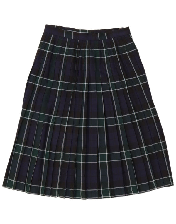 Fusta Wrap Vintage pentru femei UK 14 Large W30 Bleumarin Check Lână nouă