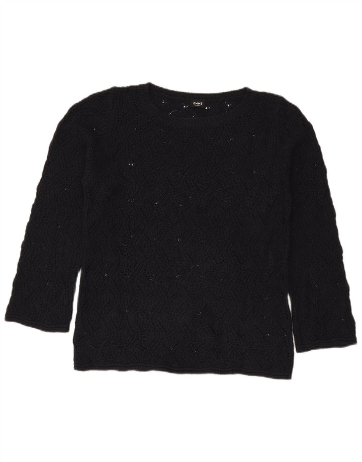 Pulover Emme pentru femei cu gâtul cu barca UK 14 Medium Black