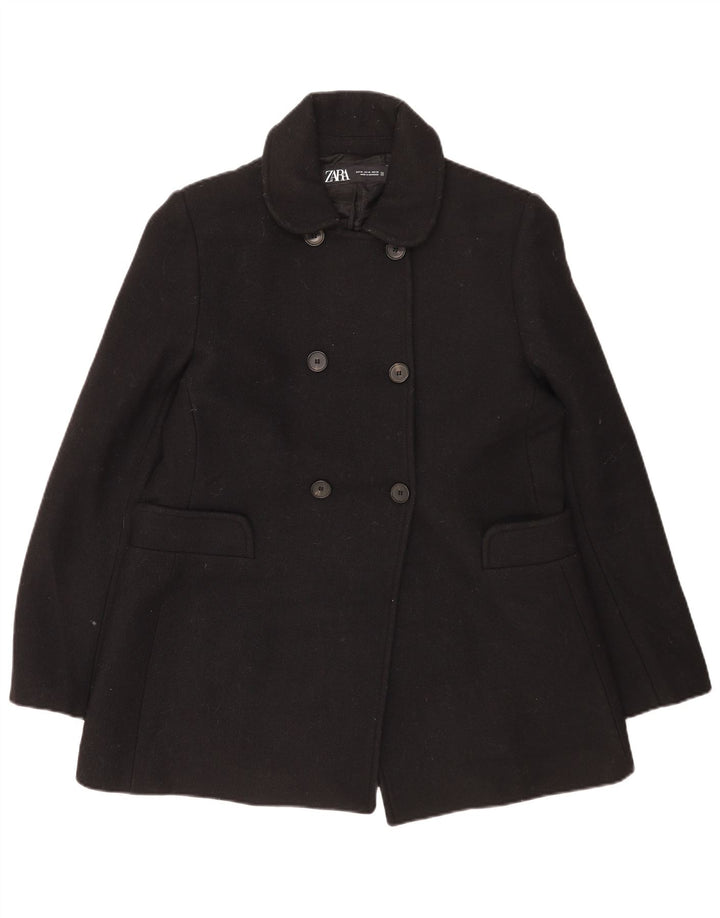 Palton pentru femeie Zara UK 18 XL Lână neagră