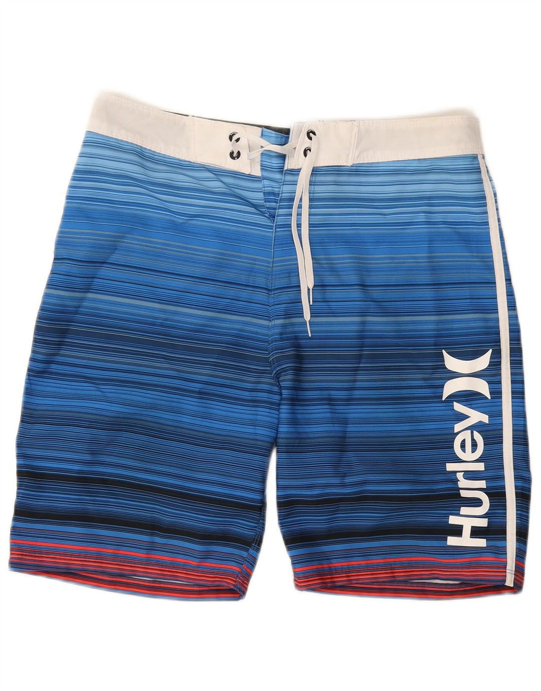 Pantaloni scurți de înot grafic pentru bărbați Hurley, poliester cu dungi albastre medii