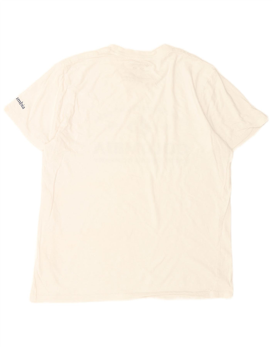 Tricou grafic Columbia pentru bărbați Top mediu din bumbac alb