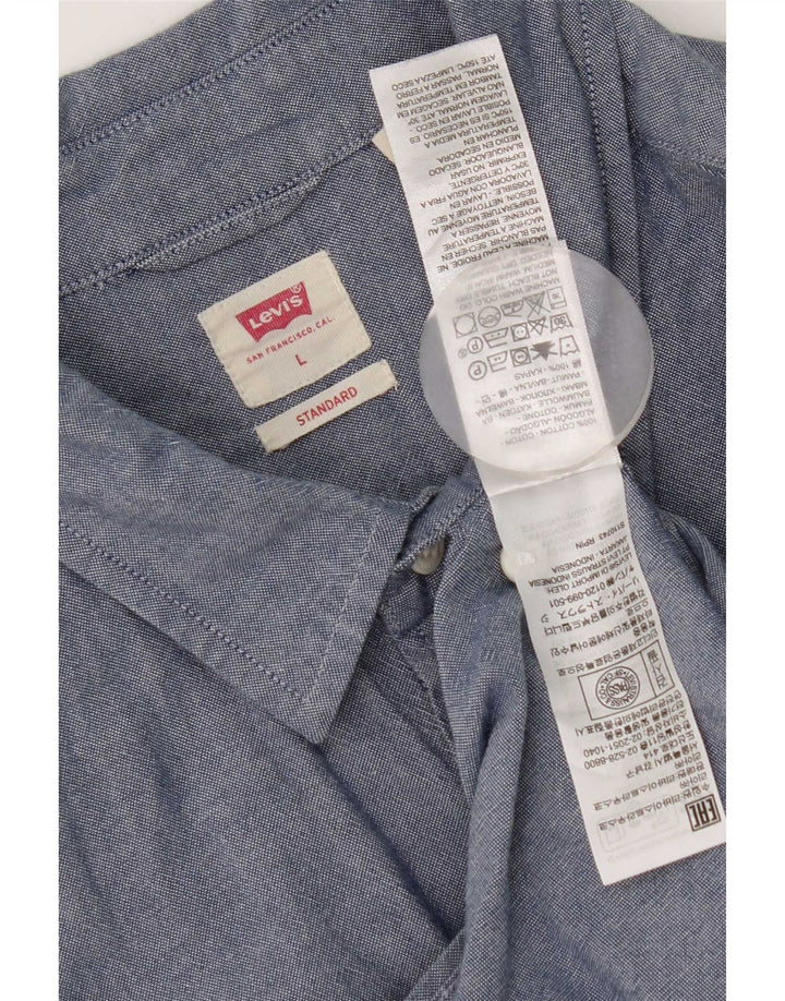 Cămașă Levi's Standard Fit pentru bărbați, mare, albastru, bumbac