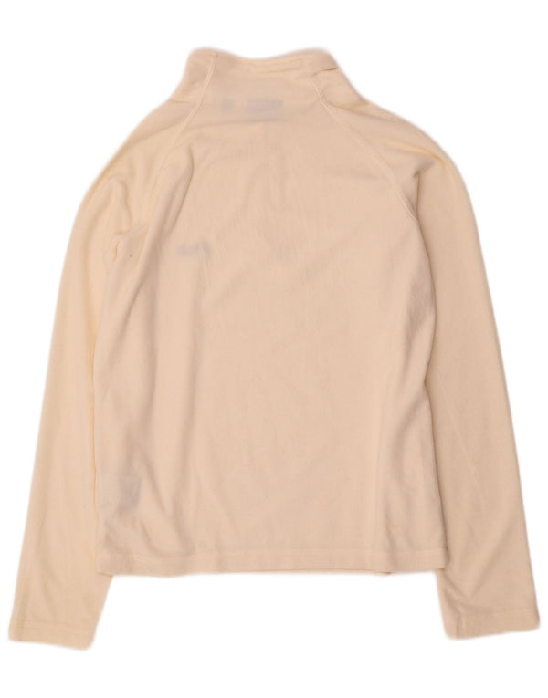 Pulover Fila pentru femei, cu fermoar și gât, din lână UK 10, poliester alb, mic