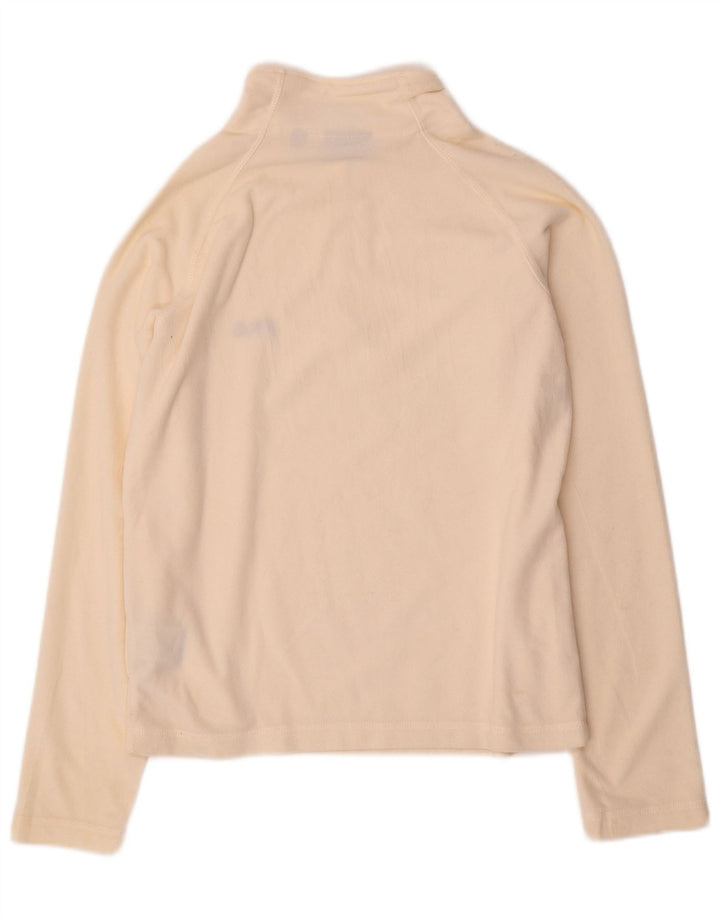 Pulover Fila pentru femei, cu fermoar și gât, din lână UK 10, poliester alb, mic