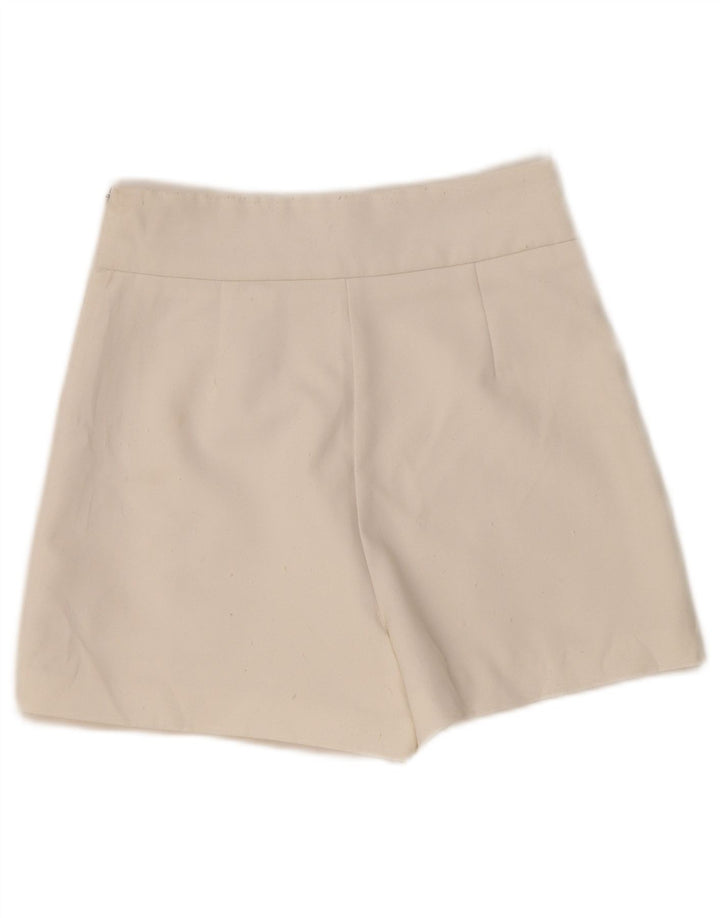 Short pentru femei cu talie înaltă ZARA UK 8 Small, alb, poliester