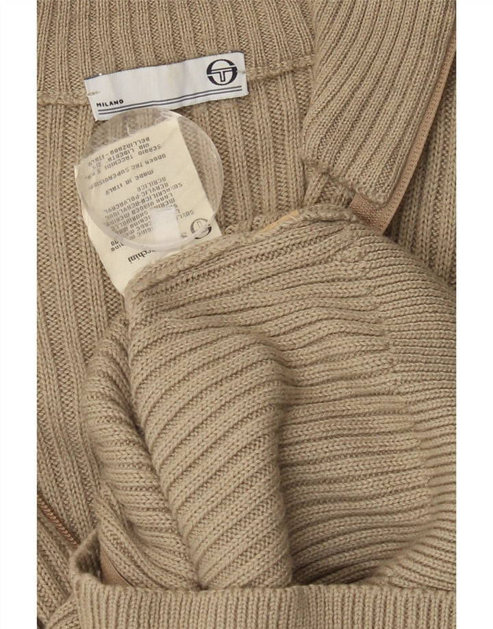 SERGIO TACCHINI Womens Cardigan Sweater UK 12 Medium Grey Wool