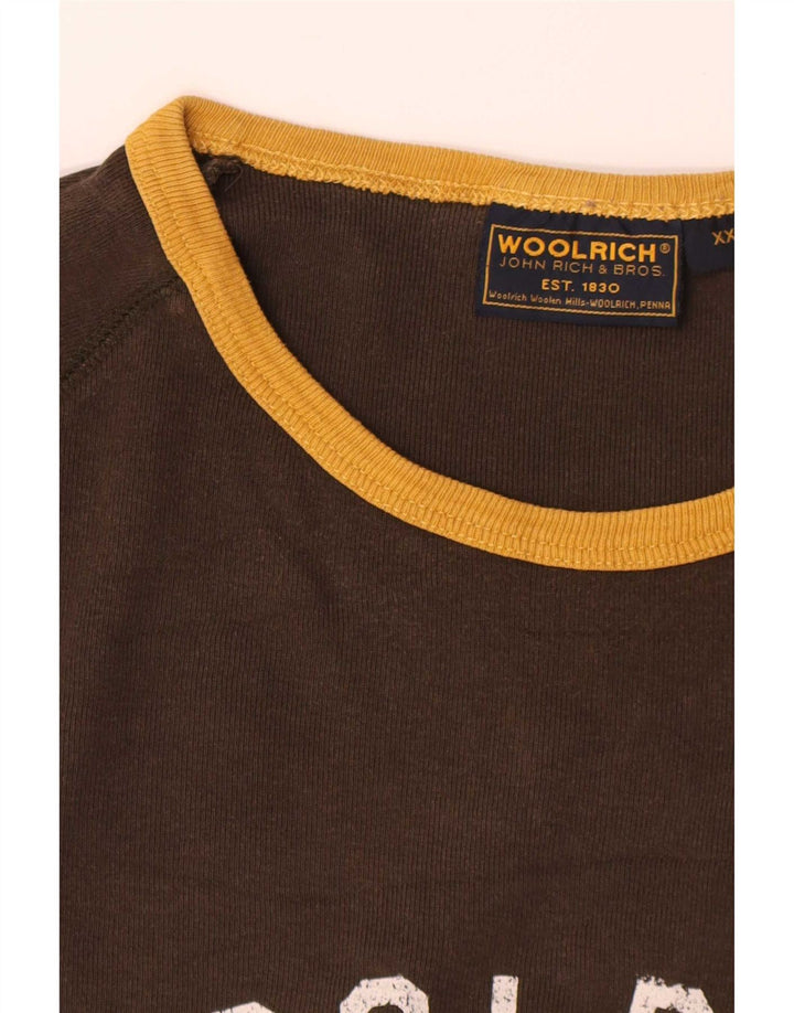 Woolrich Top grafic pentru bărbați cu mânecă lungă 2XL, bumbac maro