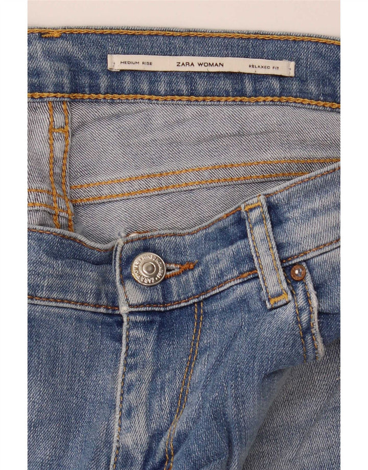 Pantaloni scurți din denim cu talie medie ușoară pentru femei Zara, cu talie medie, W30, albastru