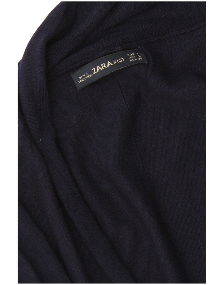 Pulover cardigan deschis pentru femei Zara UK 14 mare bleumarin