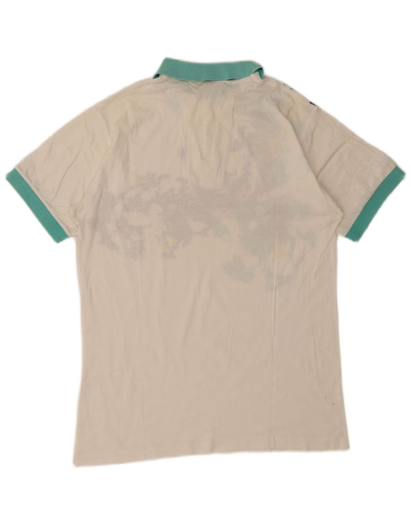 Rodeo Mens Graphic Rugby Polo Shirt IT 44/46 Small White Cotton