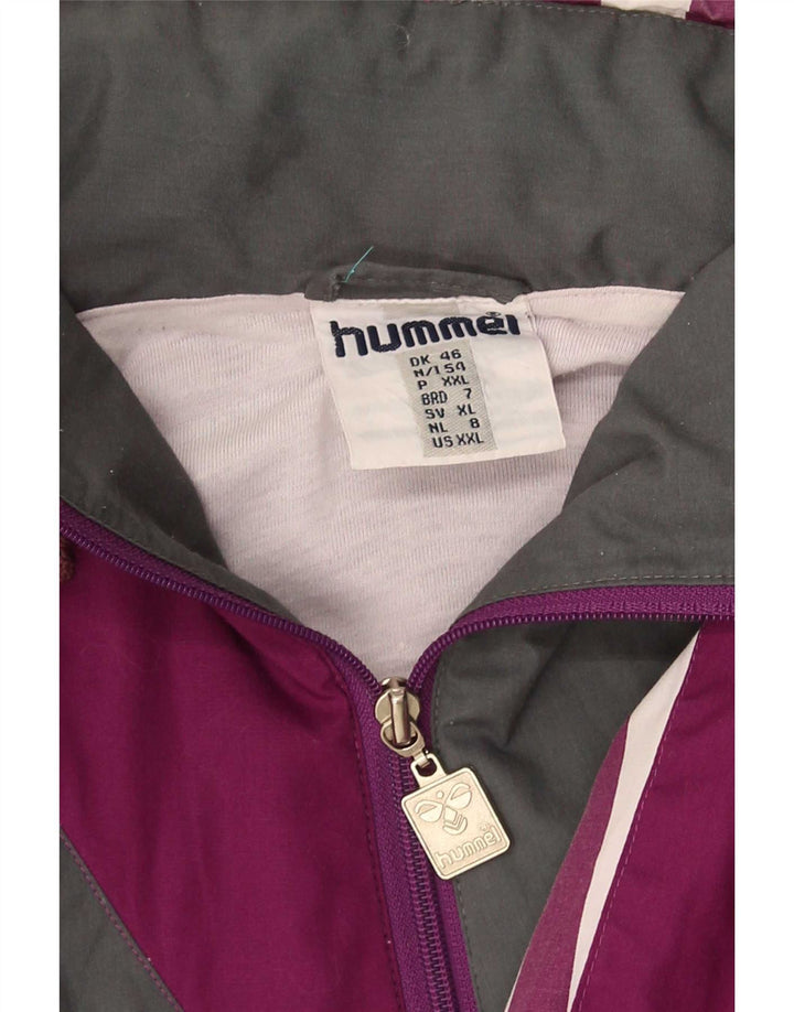 Jachetă de trening cu grafică pentru bărbați Hummel, 2XL, mov, bloc de culoare