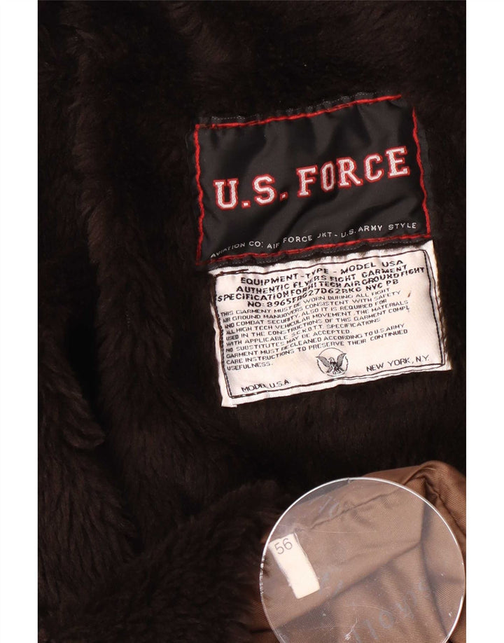 Jachetă aviator de zbor pentru bărbați U.S. Air Force UK 42 XL maro