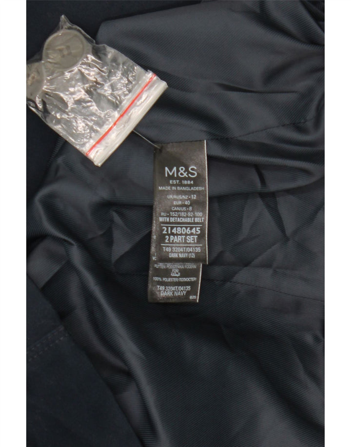 Trench pentru femei Marks & Spencer UK 12 Medium Bluemarin Bumbac