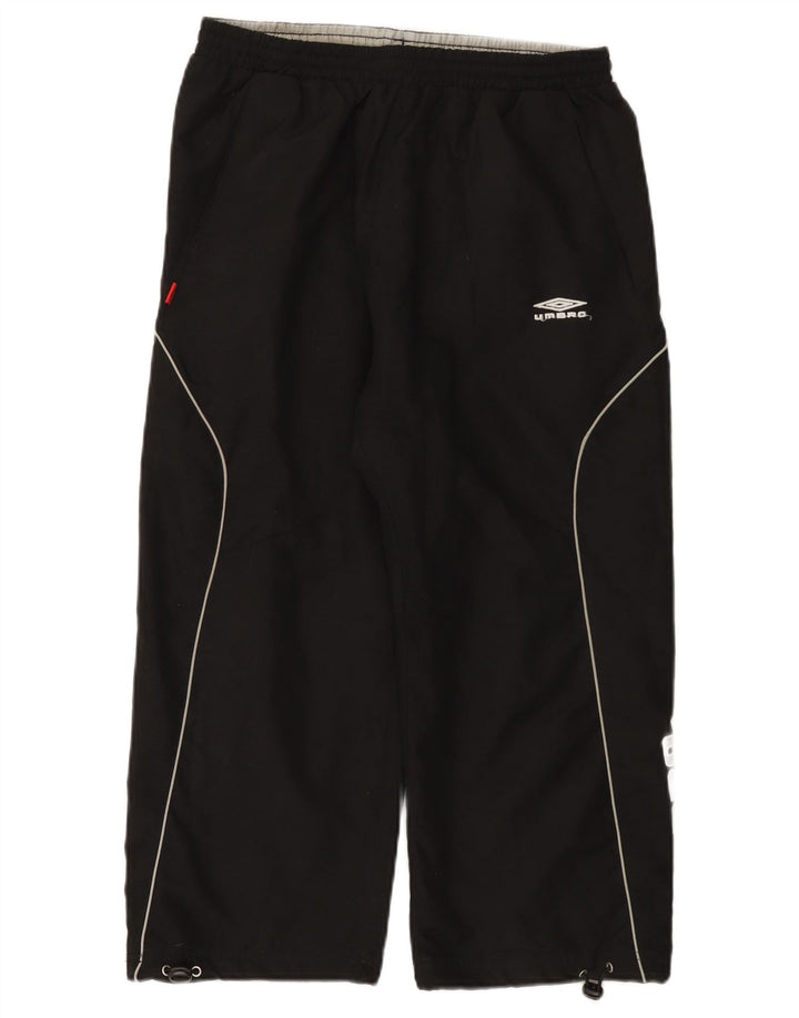 Pantaloni de trening grafic Umbro pentru bărbați, poliester mediu negru
