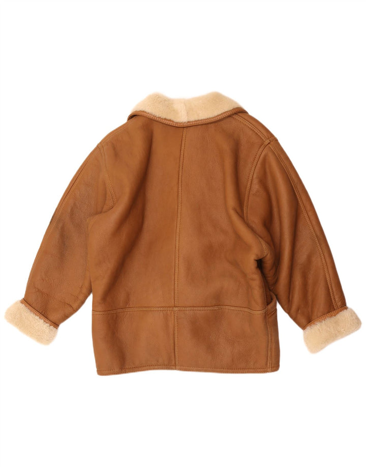 Jachetă vintage pentru femei din shearling UK 18 XL maro