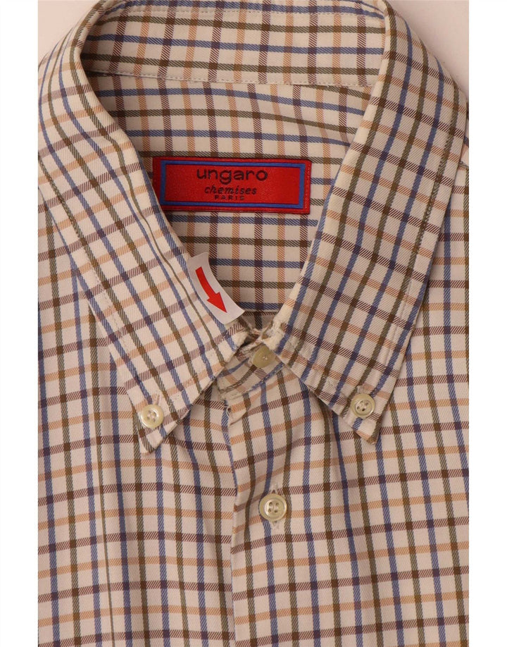Cămașă pentru bărbați Ungaro Classic Fit XL Bej Check