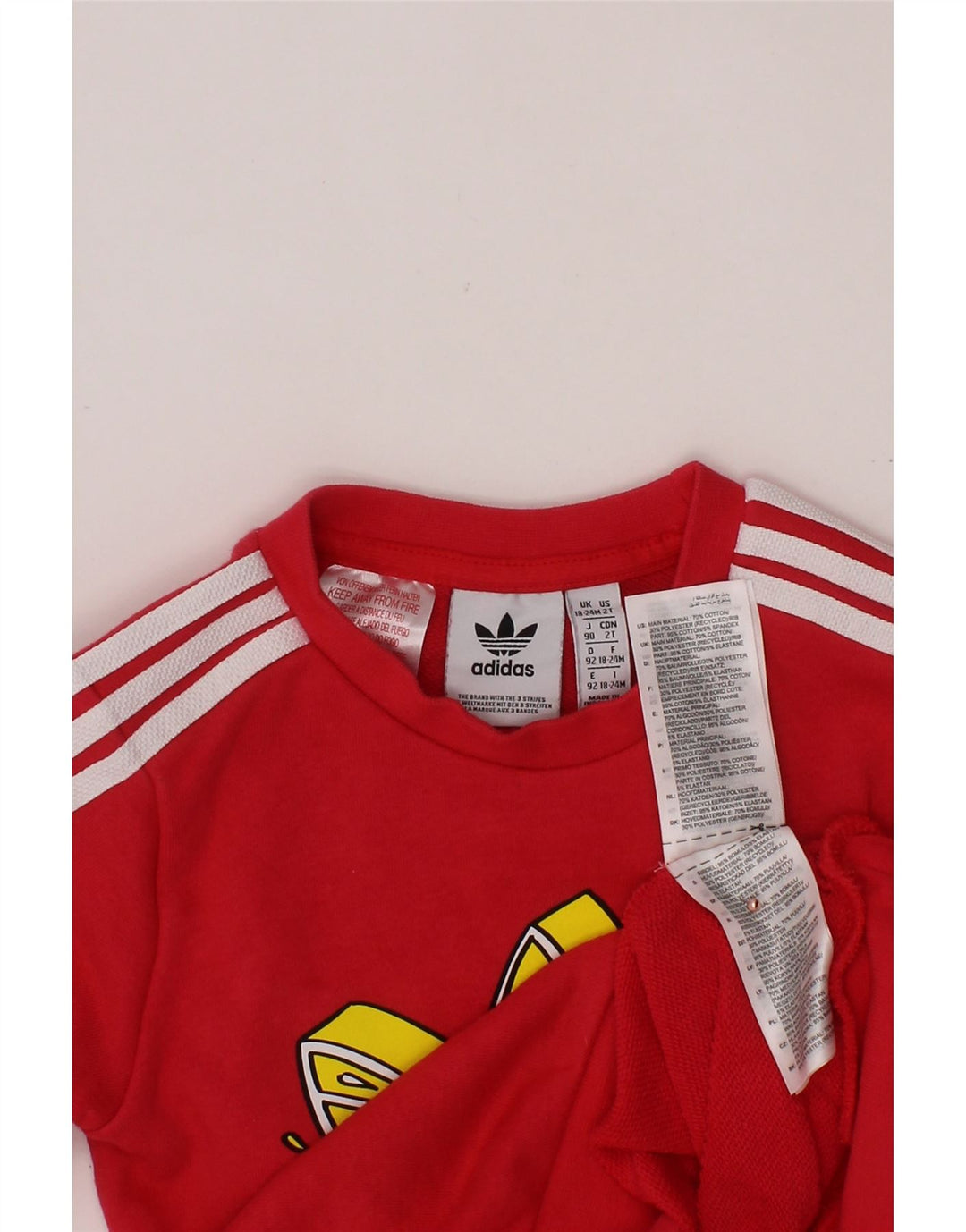 Pulover ADIDAS pentru fete, cu grafic, 18-24 luni, bumbac roz