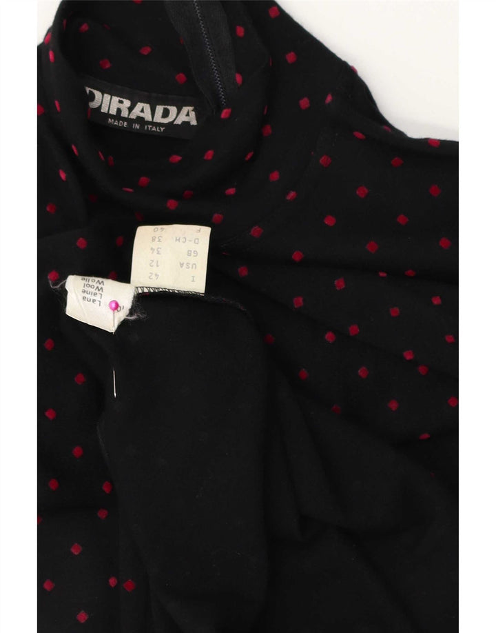 Rochie maxi vintage cu mâneci lungi pentru femei EU 38 Mediu Lână cu buline neagră