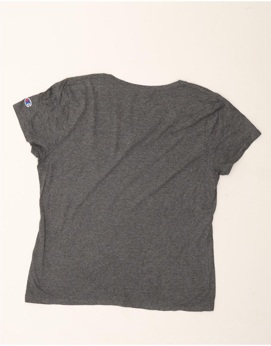 CHAMPION Womens Graphic T-Shirt Top UK 16 Large Grey Polyester Vintage Champion and Second-Hand Champion from Messina Hembry 