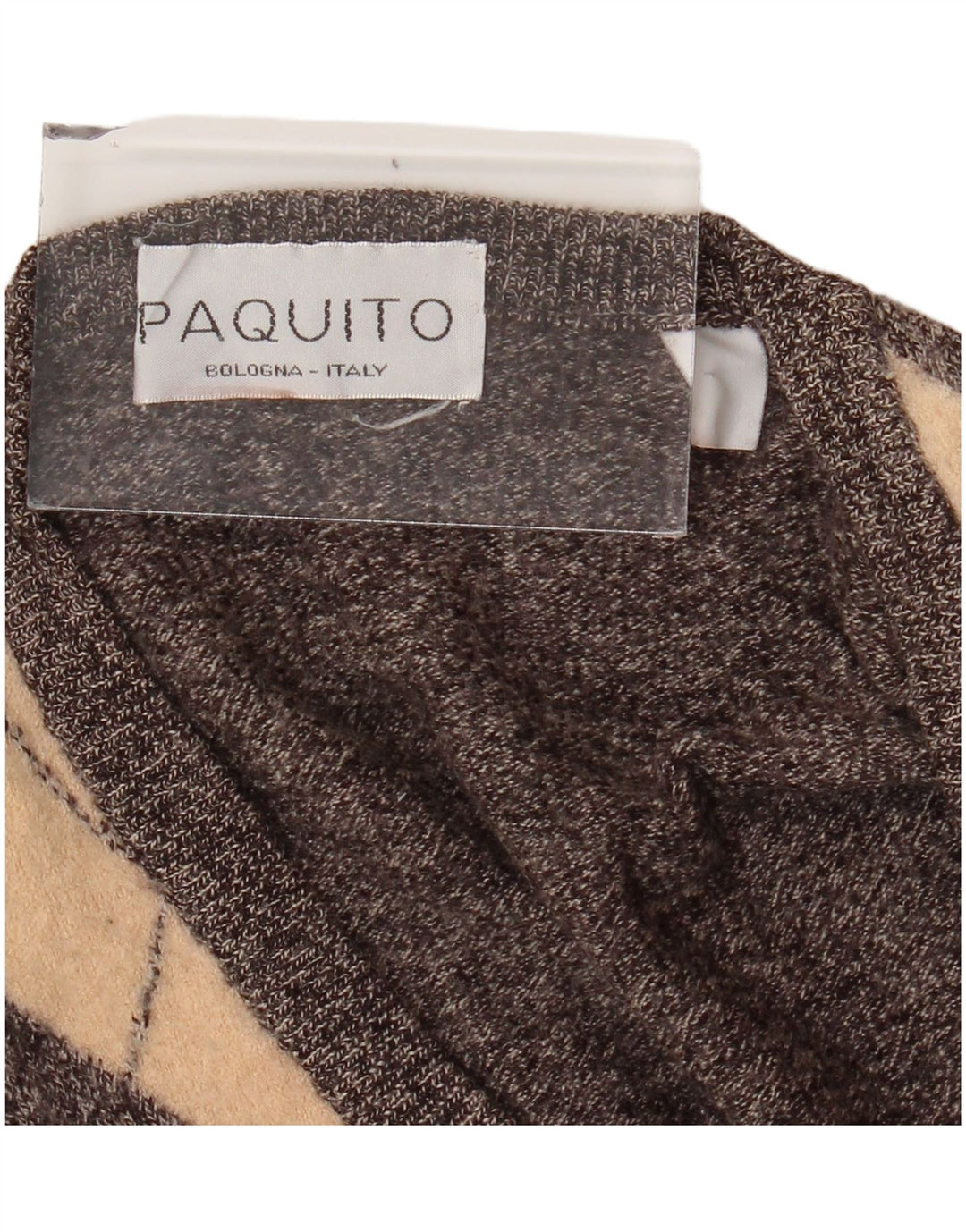 Pulover cu decolteu în V PAQUITO pentru femei UK 14 Medium Gri Argyle/Diamond