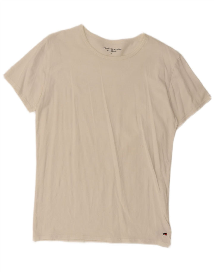Tricou Tommy Hilfiger pentru bărbați Top mare din bumbac alb