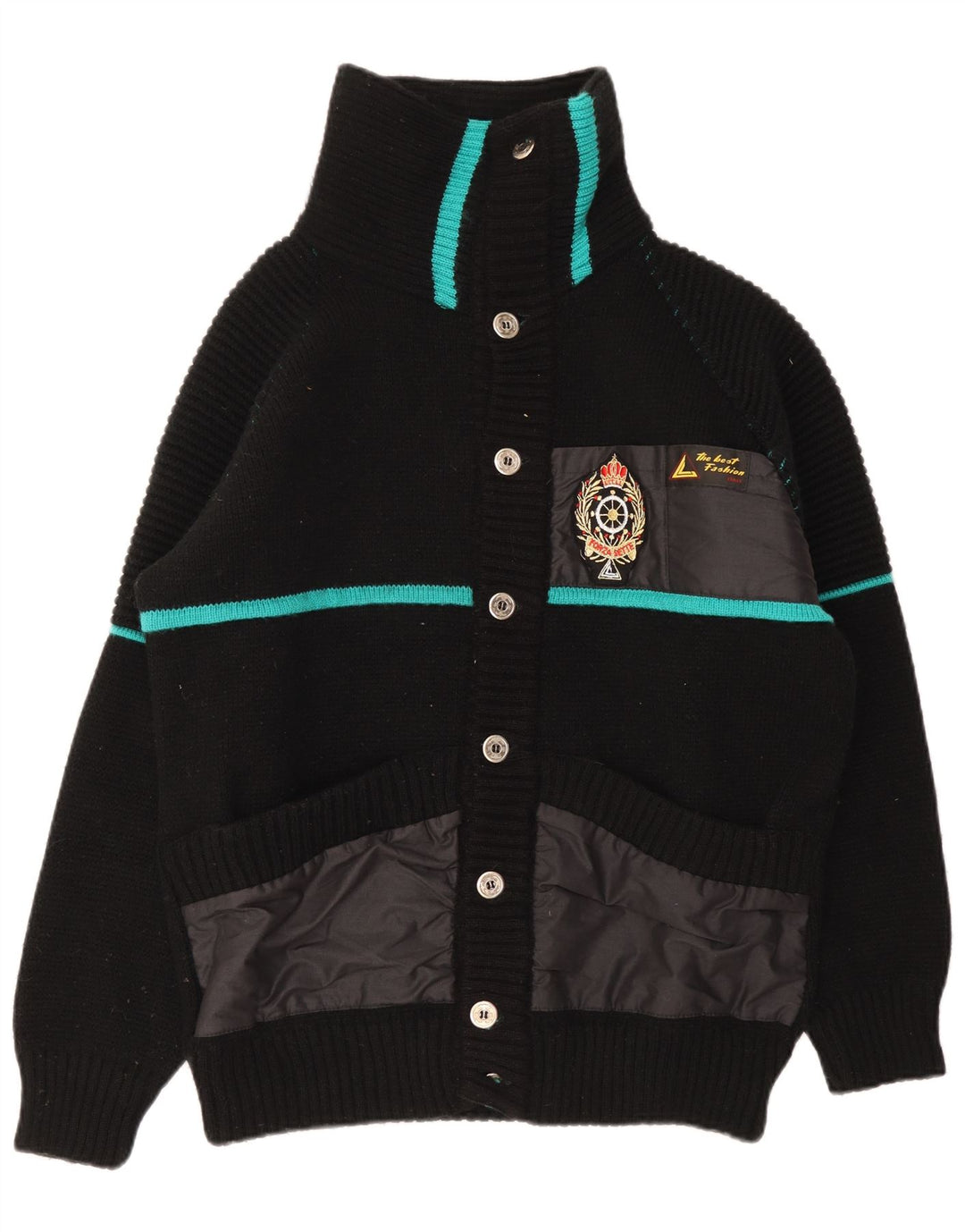 Cardigan Vintage pentru bărbați, cu dungi mari, negre