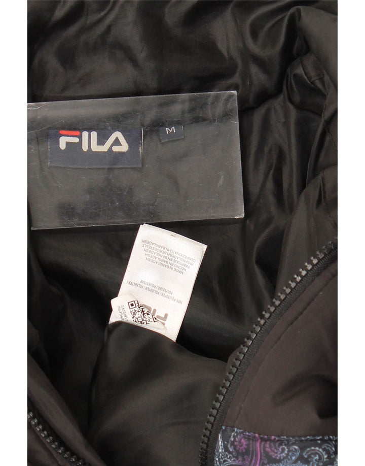 Jachetă căptușită pentru femei Fila Loose Fit UK 14 Medium Black Paisley Poliester