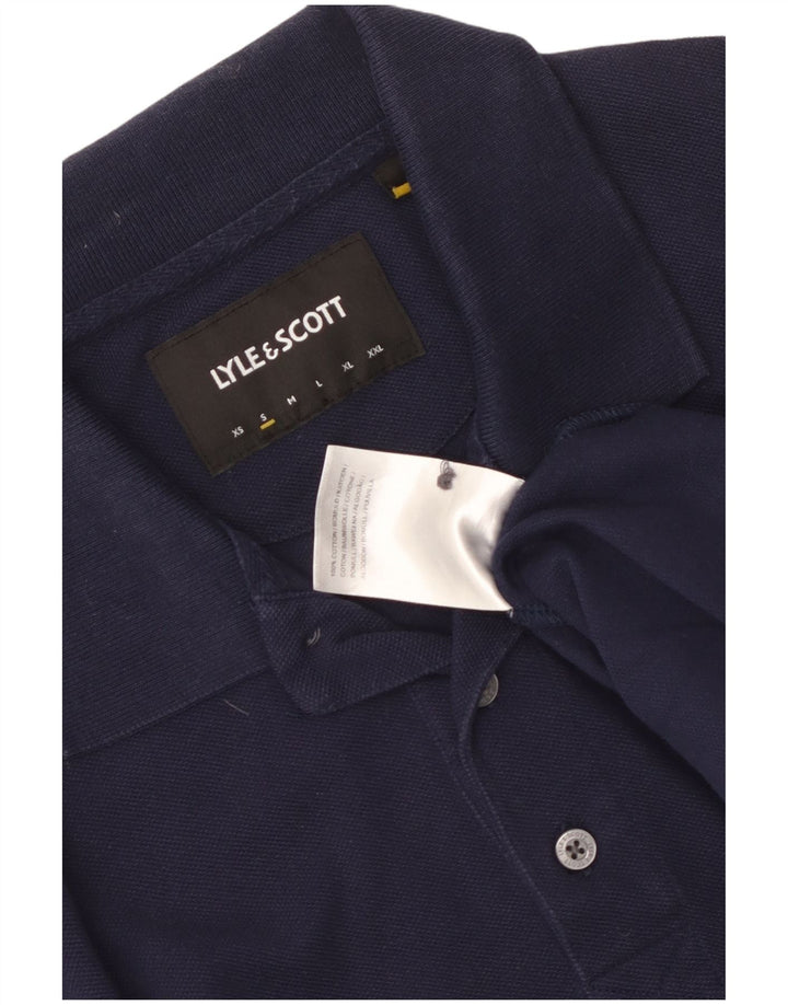 Tricou polo pentru bărbați Lyle & Scott, bumbac bleumarin mic
