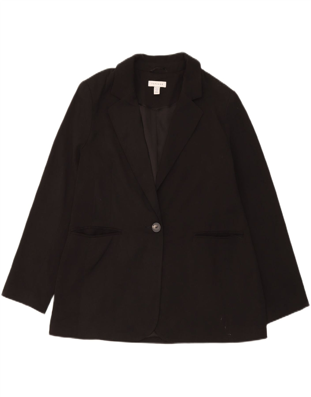 Jachetă Topshop pentru femei cu 1 nasture, UK 14 Poliester mediu negru