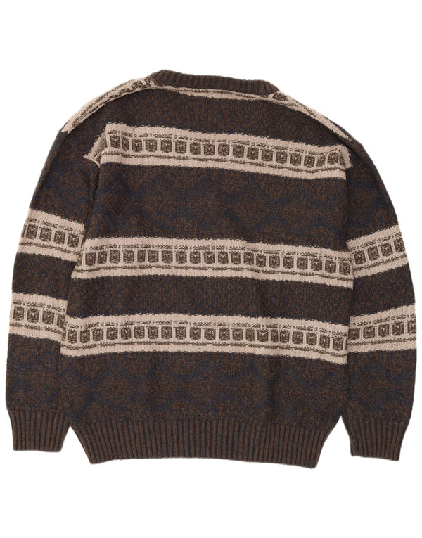 Pulover Brandi pentru bărbați cu decolteu în V, mare, bleumarin, Fair Isle