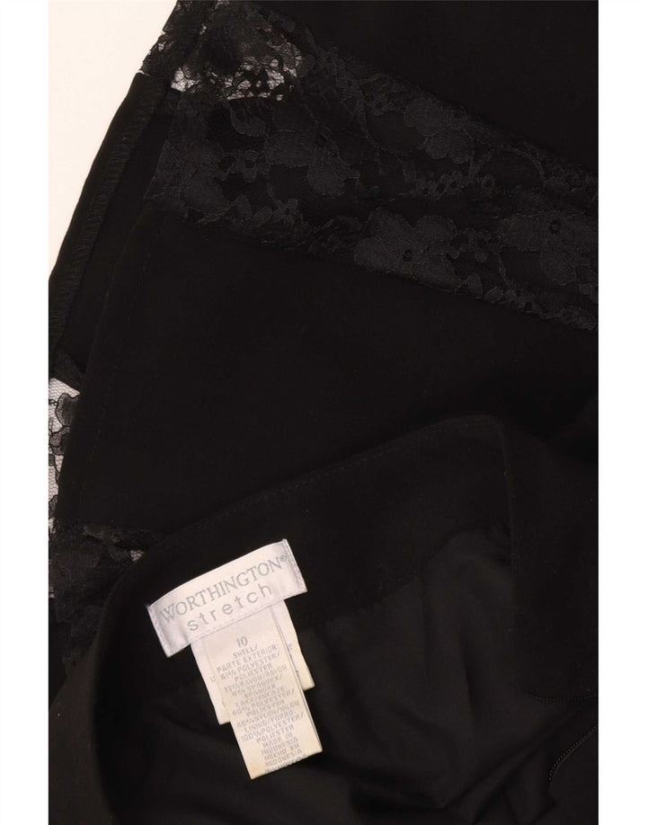 Fusta plisată pentru femei Worthington US 10 Large W34 Poliester negru