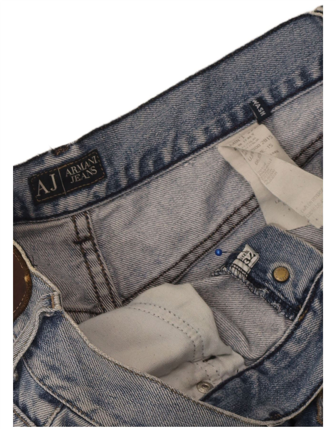 Blugi drepti pentru femei Armani W34 L33 Bumbac albastru