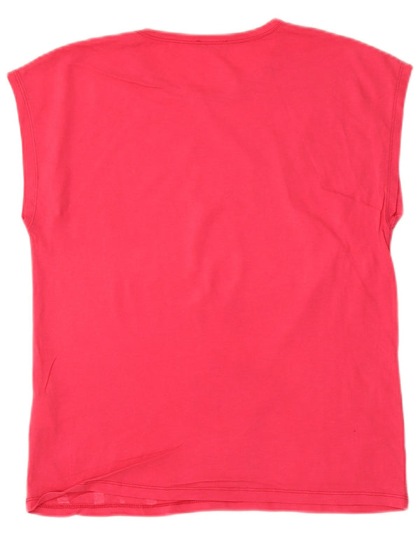 Tricou grafic Benetton pentru fete Top 13-14 ani 3XL bumbac roz