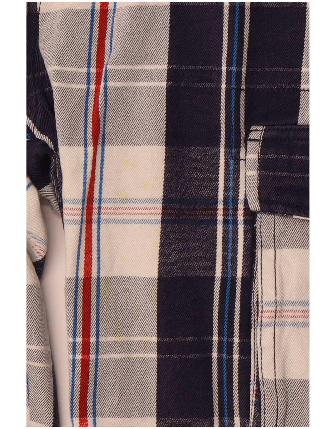 CREW CLOTHING Pantaloni scurți cargo pentru bărbați, mediu W32, din bumbac cu carouri bleumarin