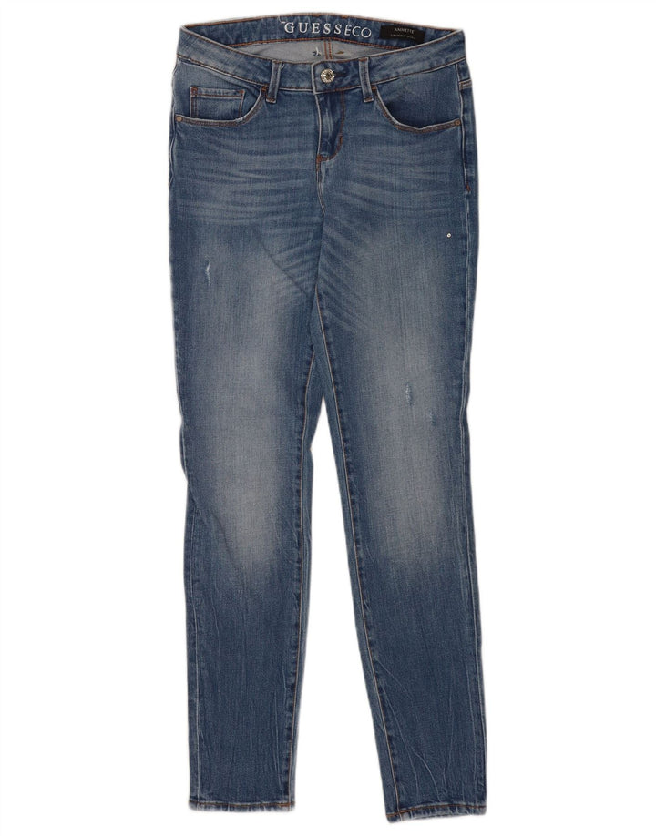 Blugi skinny distressed pentru femei Guess W26 L29 albastru