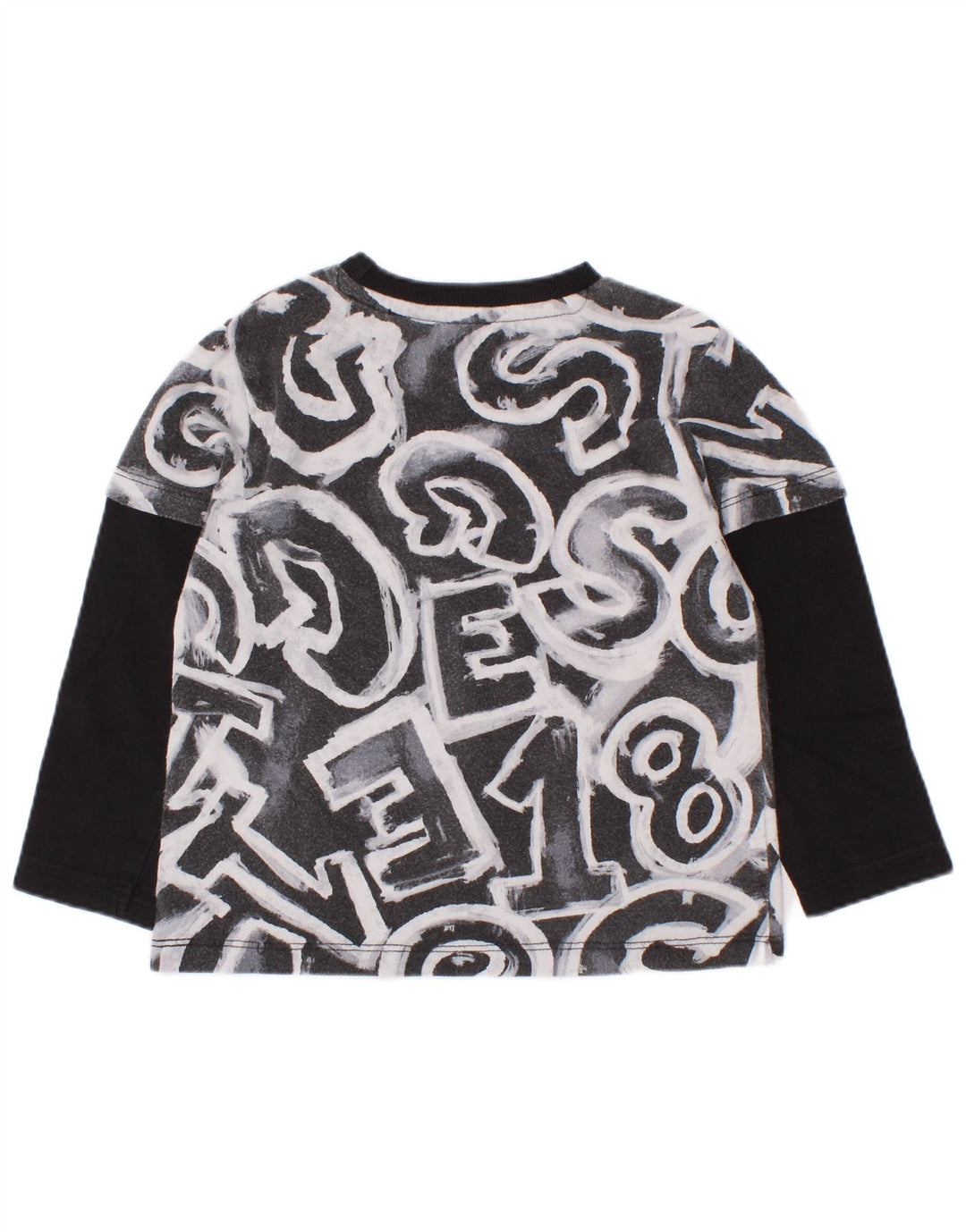 Top grafic Guess Baby Boys cu mânecă lungă 18-24 luni, negru