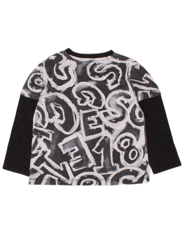 Top grafic Guess Baby Boys cu mânecă lungă 18-24 luni, negru