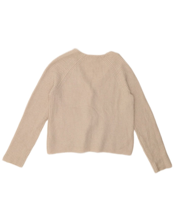 FAT FACE Pulover cardigan supradimensionat pentru femei UK 10 Small White Nylon