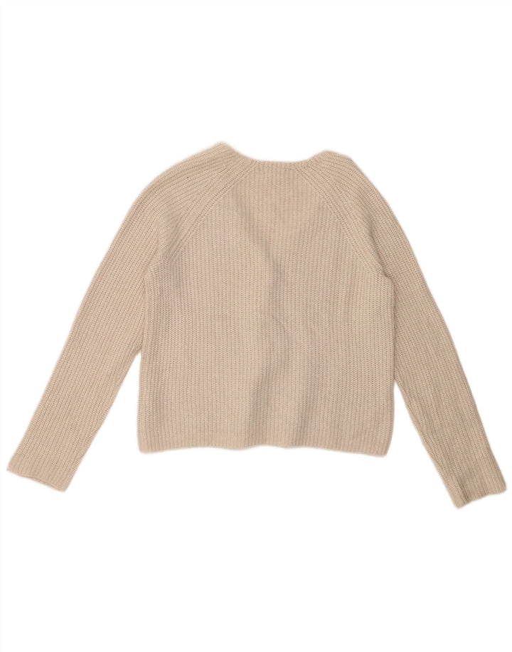 FAT FACE Pulover cardigan supradimensionat pentru femei UK 10 Small White Nylon