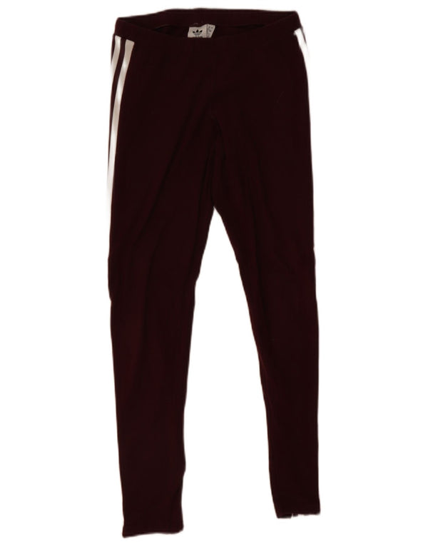 Leggings pentru femei Adidas UK 12 Medium Burgundy Bumbac Sport