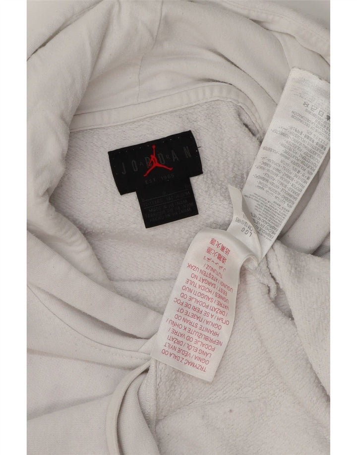 JORDAN Pulover cu glugă pentru băieți 12-13 ani, mare, alb, bumbac