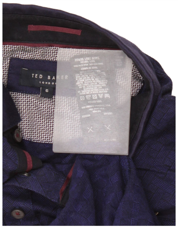 Tricou polo pentru bărbați Ted Baker Mărimea 6 2XL Bumbac cu carouri bleumarin
