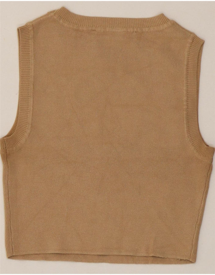 Top Vest Crop pentru Damă Zara UK 10 Mic Bej