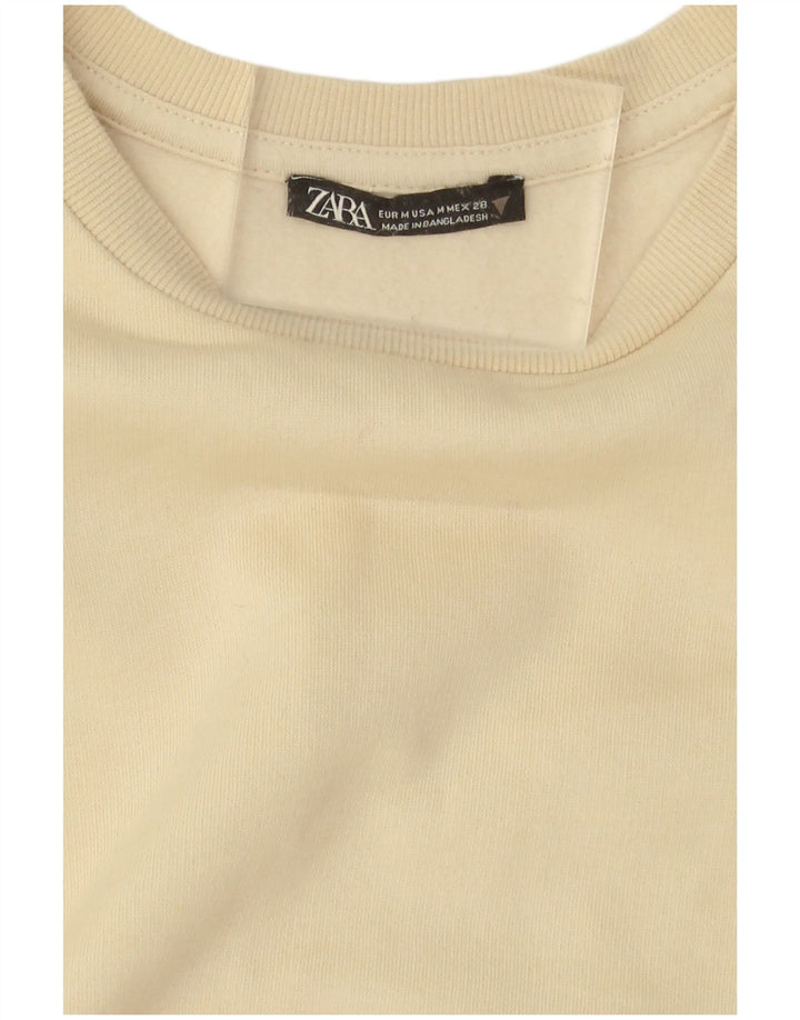 Pulover de hanorac pentru femei Zara UK 14, bumbac alb, mediu